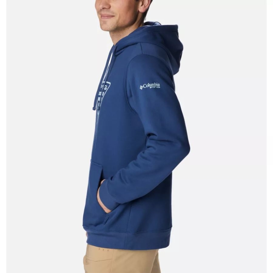 Men's PFG Triangle II Hoodie Columbia Carbon/Spring Blue