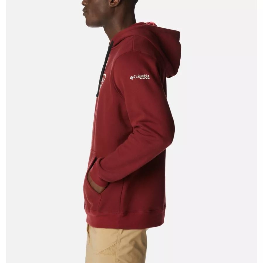 Men's PFG Triangle II Hoodie Red Jasper/White Columbia