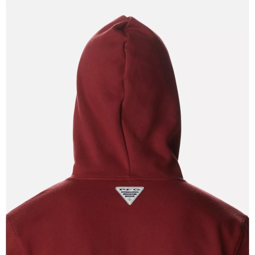 Men's PFG Triangle II Hoodie Red Jasper/White Columbia