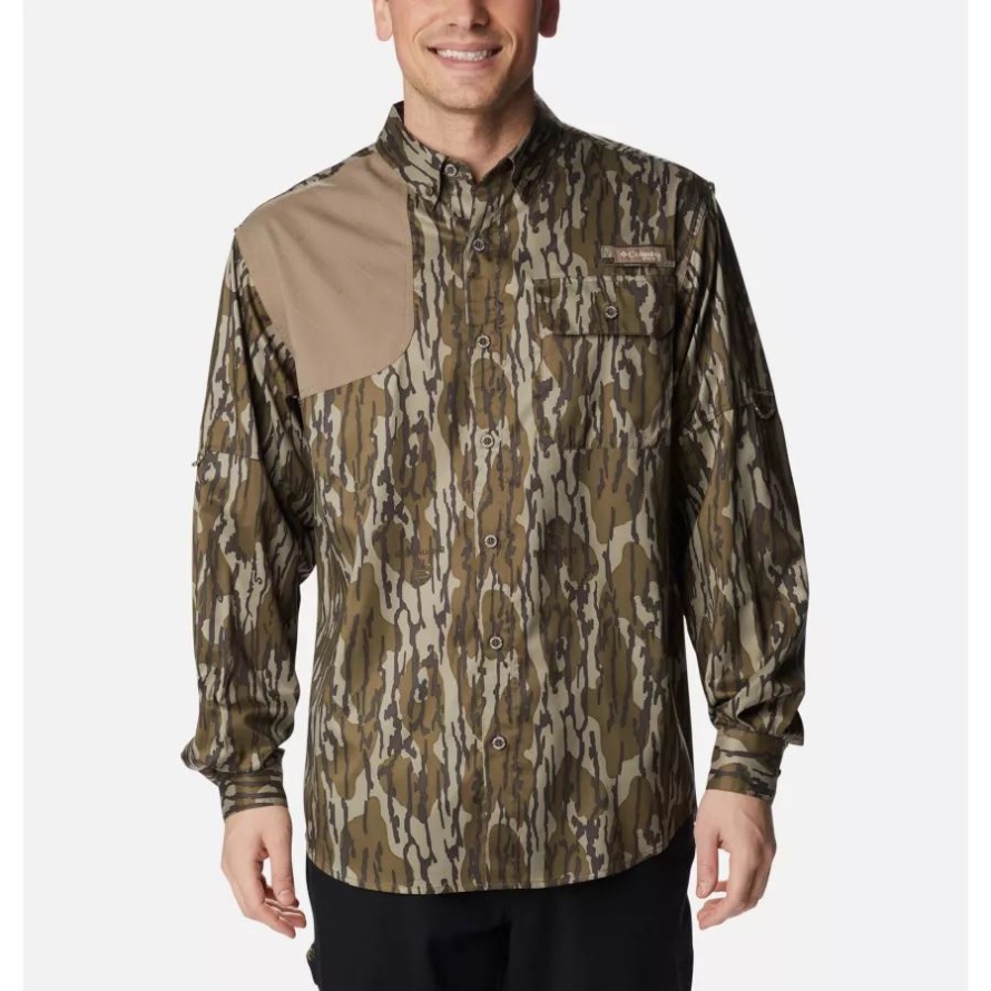 Men's PHG Blood and Guts Shooting Shirt Mossy Oak Bottomland/Flax Columbia