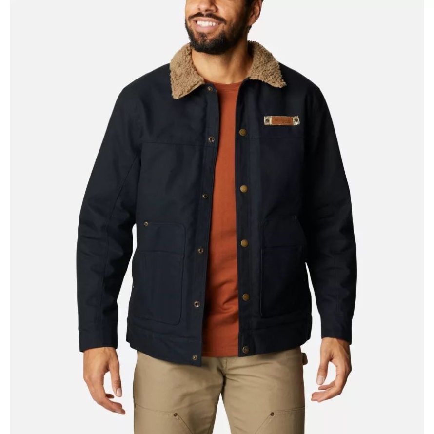 Men's PHG Roughtail Sherpa Lined Field Jacket Columbia Black/Flax