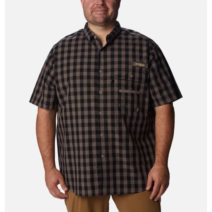 Men's PHG Super Sharptail Short Sleeve Shirt Big Columbia Iron Multi Gingham