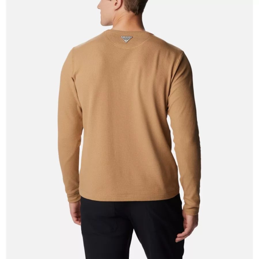 Men's PHG University Waffle Long Sleeve Shirt Columbia Sahara/Red Jasper Mallard
