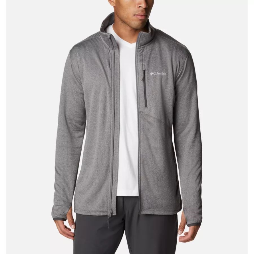 Men's Park View Full Zip Fleece Jacket Columbia City Grey Heather