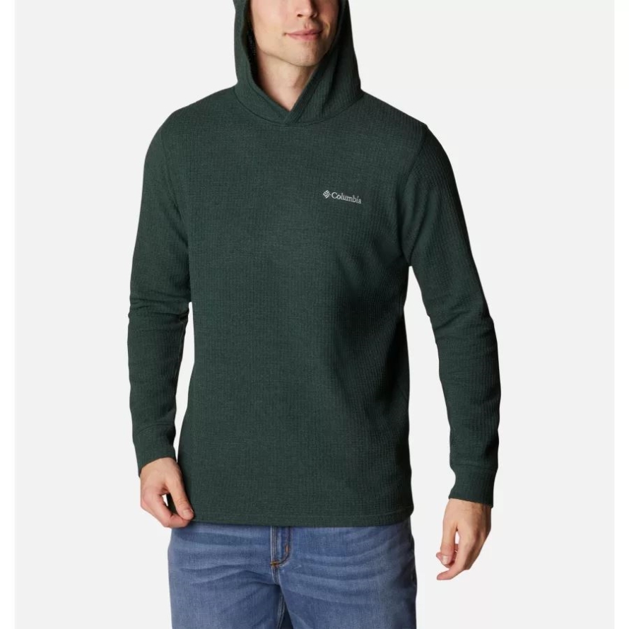 Men's Pine Peak Waffle Hoodie Spruce Heather Columbia