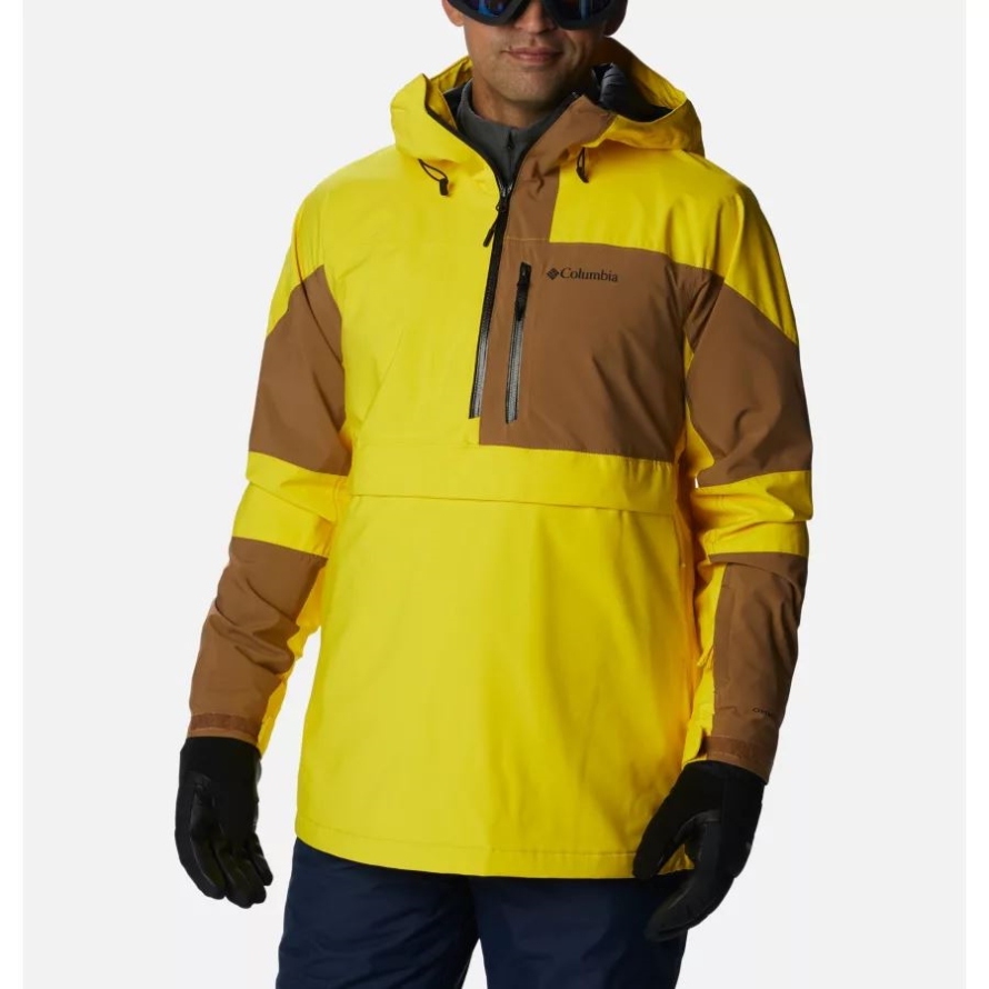 Men's Powder Canyon Anorak Ski Shell Laser Lemon/Delta Columbia