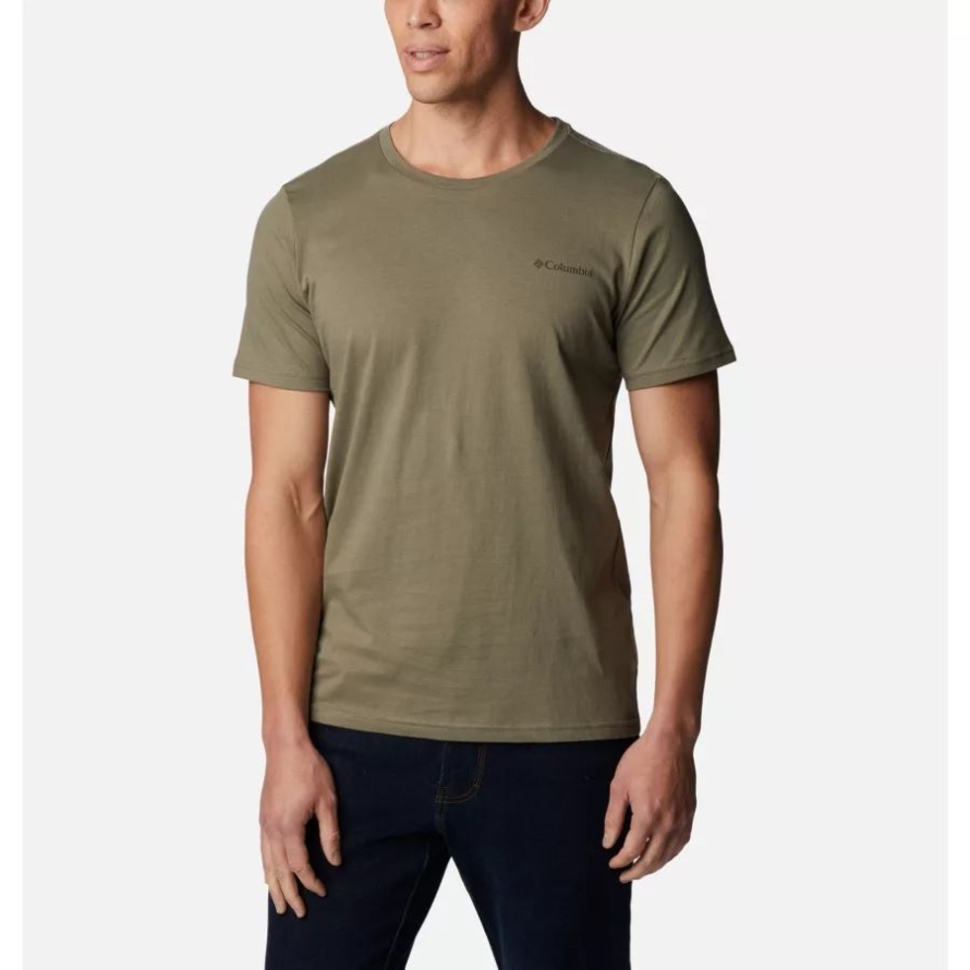 Men's Rapid Ridge II Organic Cotton T-Shirt Columbia Stone Green/Foggy Haven