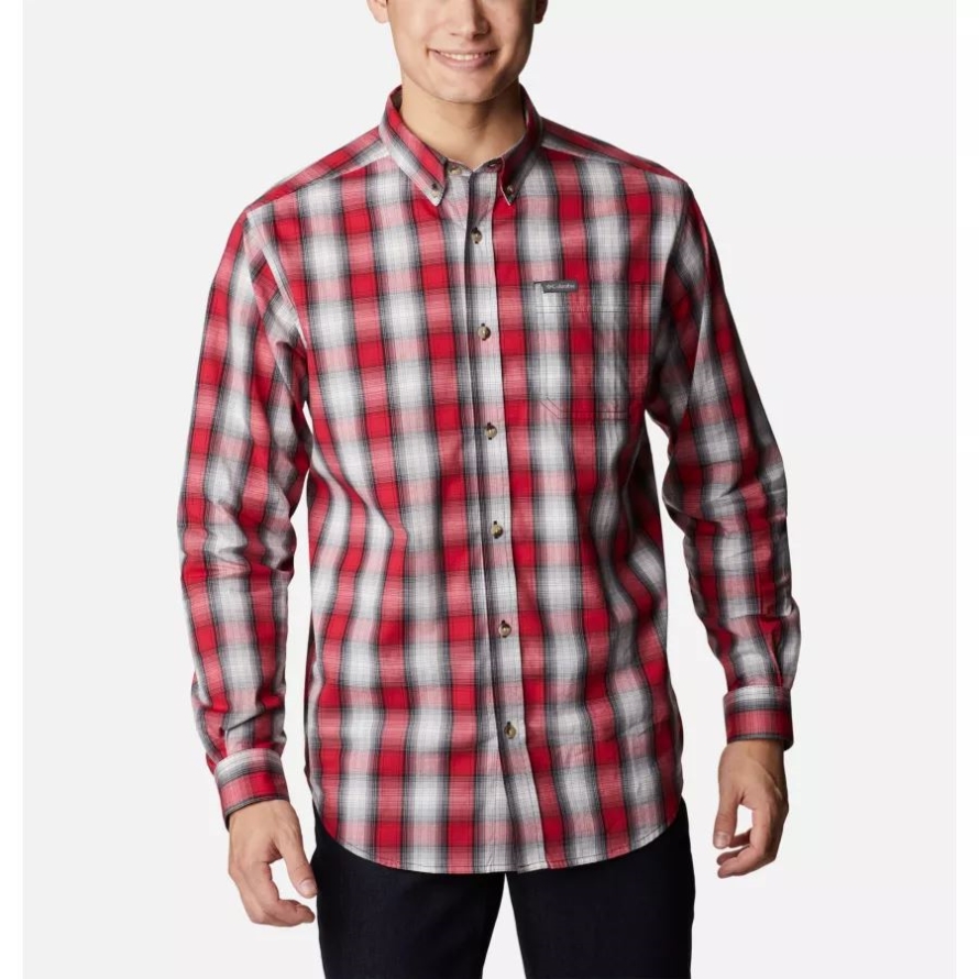 Men's Rapid Rivers II Long Sleeve Shirt Columbia Mountain Red Soft Ombre