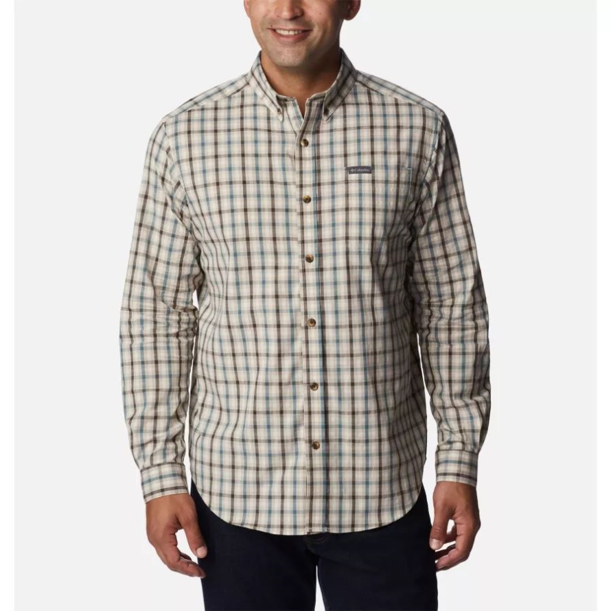 Men's Rapid Rivers II Long Sleeve Shirt Cordovan Multi Gingham Columbia