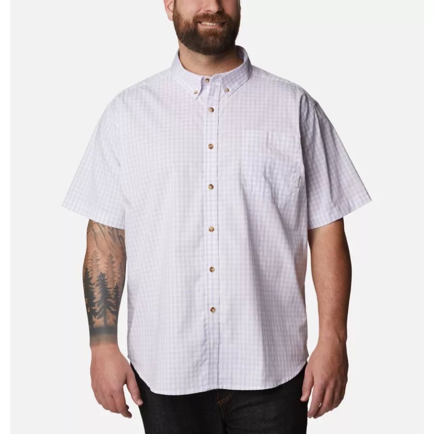Men's Rapid Rivers II Short Sleeve Shirt Big Columbia Purple Tint Gingham
