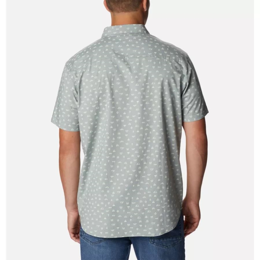 Men's Rapid Rivers Printed Short Sleeve Shirt Metal Camp Icon Columbia