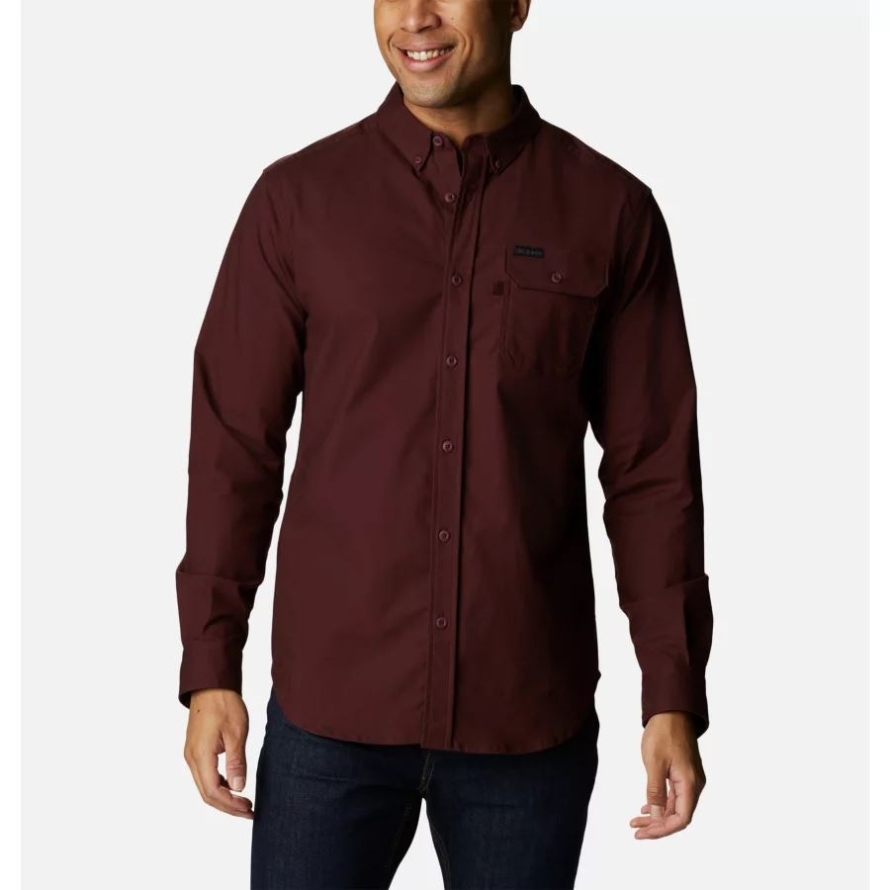 Men's Rapid Rivers Ripstop Woven Long Sleeve Shirt Elderberry Columbia