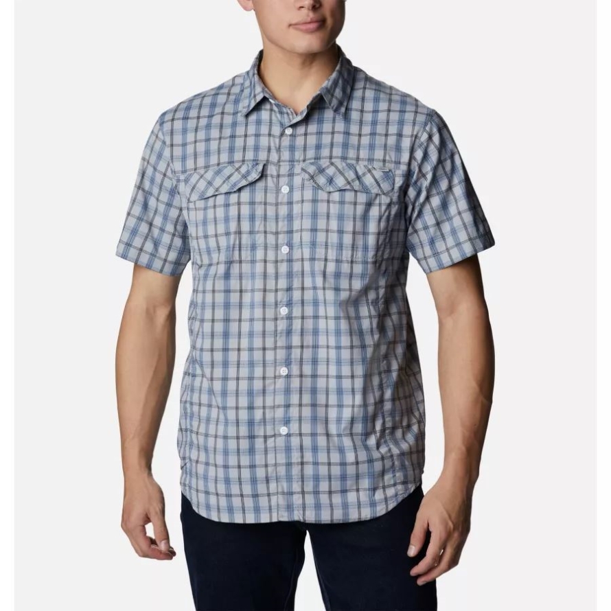 Men's Silver Ridge Lite Plaid Short Sleeve Shirt Columbia Columbia Grey Switchback Madras