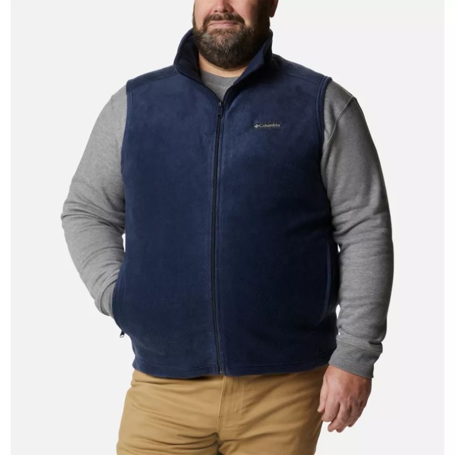Men's Steens Mountain Fleece Vest Big Collegiate Navy Columbia