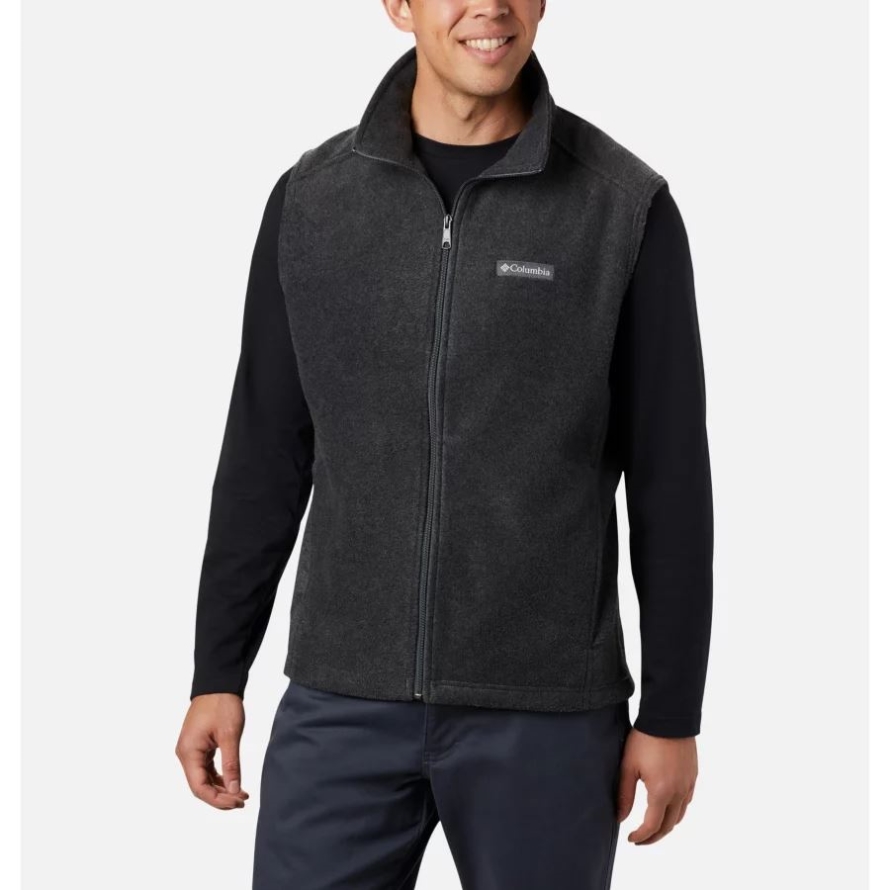 Men's Steens Mountain Fleece Vest Charcoal Heather Columbia