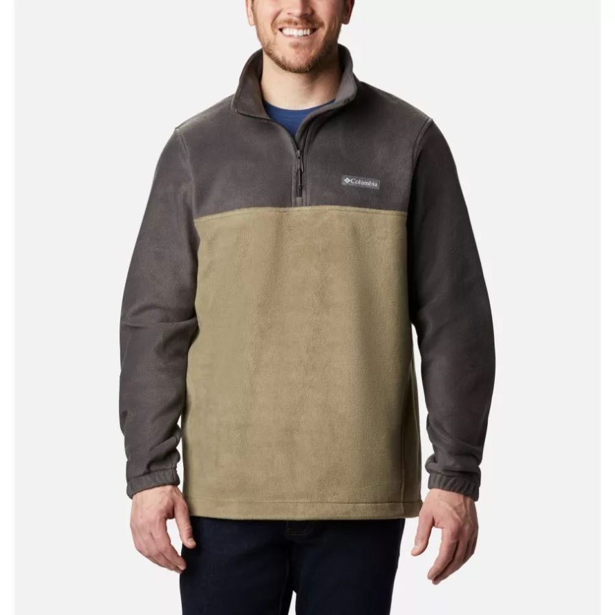Men's Steens Mountain Half Zip Fleece Shark/Stone Green Columbia