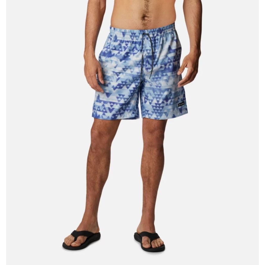 Men's Summertide Stretch Printed Shorts Purple Lotus Distant Peaks Columbia