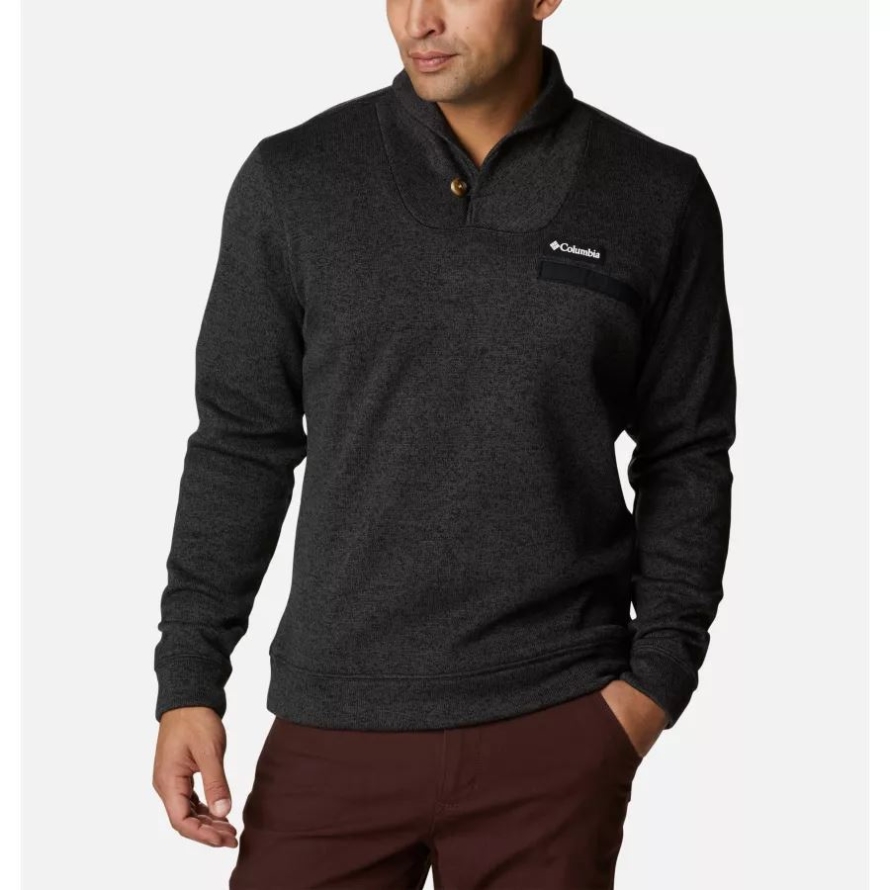 Men's Sweater Weather Fleece Pullover Black Heather Columbia
