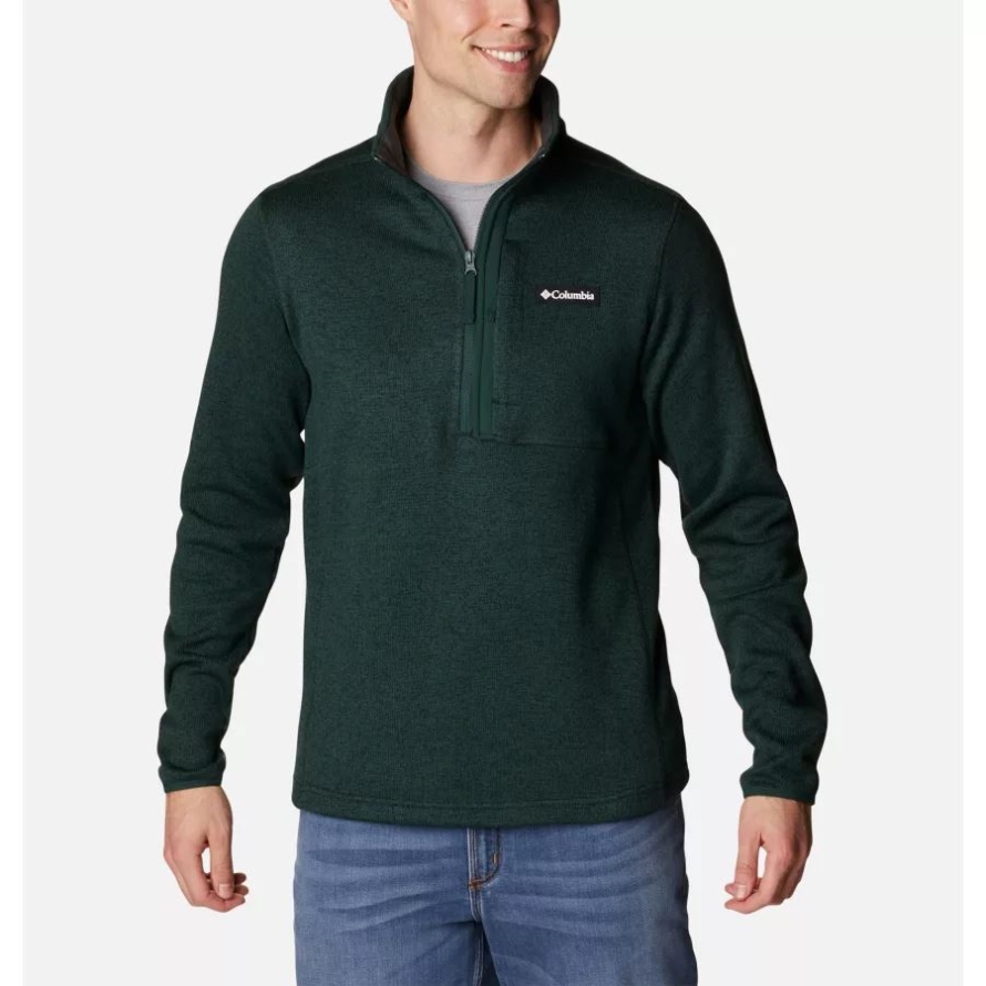 Men's Sweater Weather Half Zip Fleece Columbia Spruce Heather/Spruce