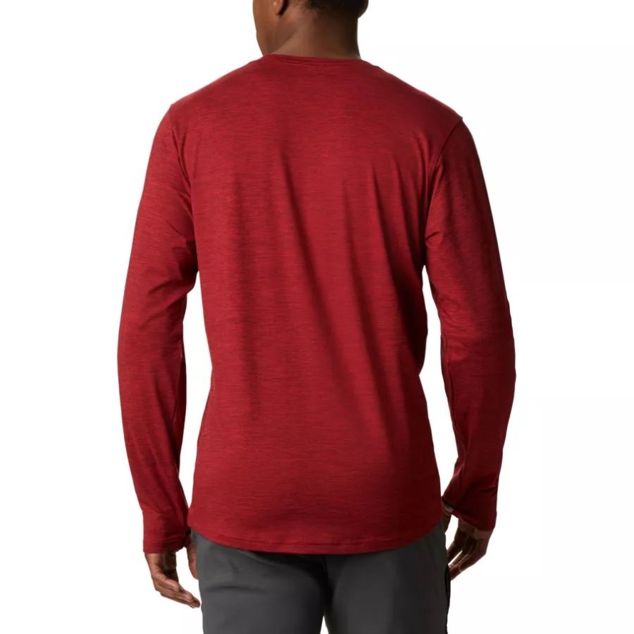 Men's Tech Trail Long Sleeve Crew II Shirt Columbia Mountain Red Heather