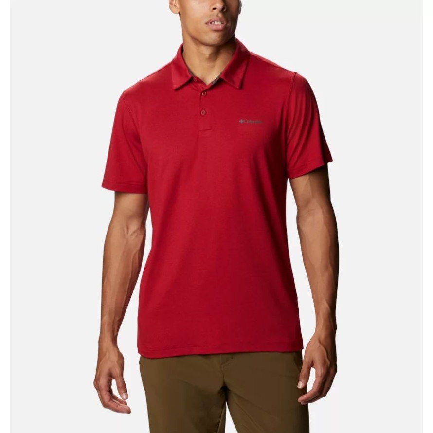 Men's Tech Trail Polo Shirt Red Velvet Columbia