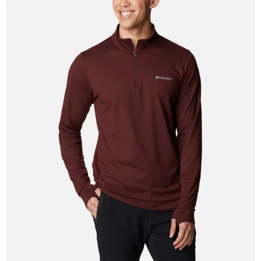 Men's Tech Trail Quarter Zip Pullover Shirt Elderberry Columbia