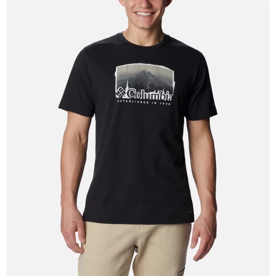 Men's Thistletown Hills Graphic T-Shirt Black/Foggy Haven Columbia Brand