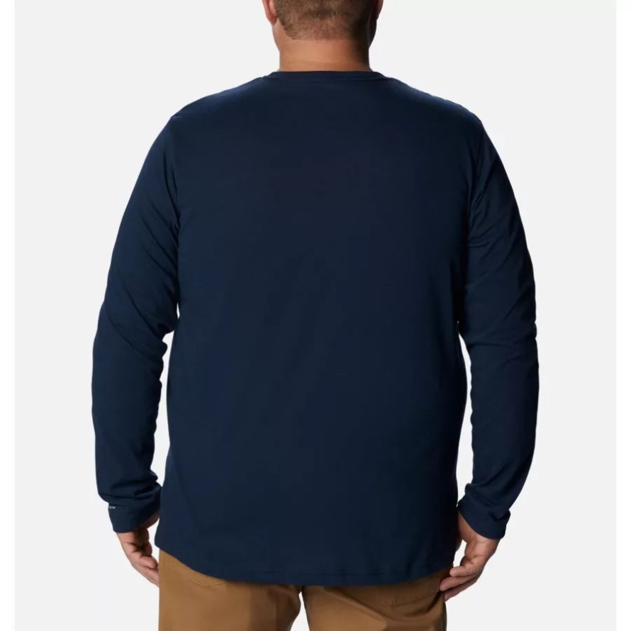 Men's Thistletown Hills Long Sleeve Crew Shirt Big Columbia Collegiate Navy Heather