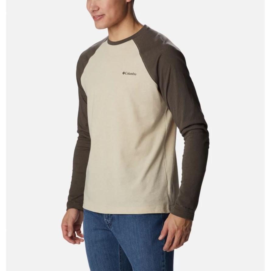 Men's Thistletown Hills Raglan Shirt Columbia Ancient Fossil Heather/Cordovan