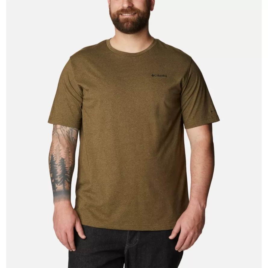 Men's Thistletown Hills Short Sleeve Shirt Big Olive Green/Savory Columbia