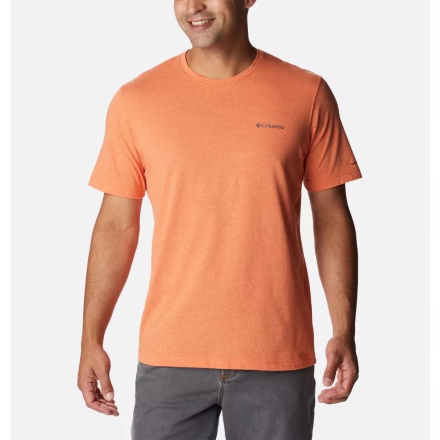 Men's Thistletown Hills Short Sleeve Shirt Desert Orange Double Dye Columbia