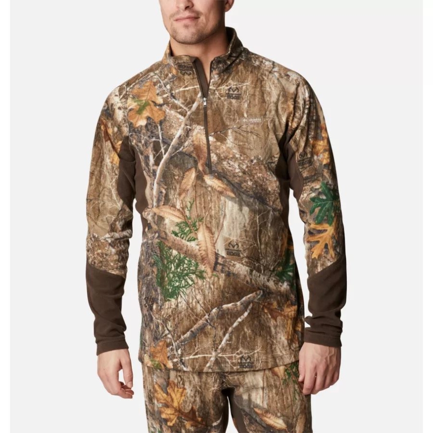 Men's Trophy Rack Omni-Heat Helix Fleece Quarter Zip Pullover Columbia Realtree Edge
