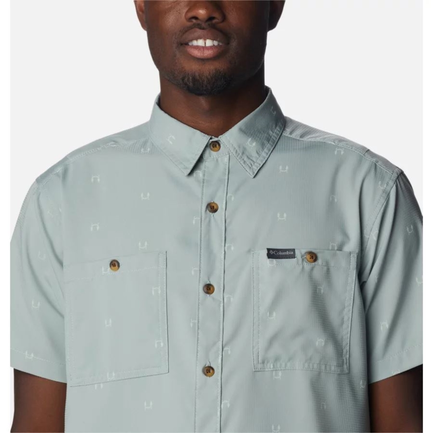 Men's Utilizer Printed Woven Short Sleeve Shirt Columbia Niagara Hammocked