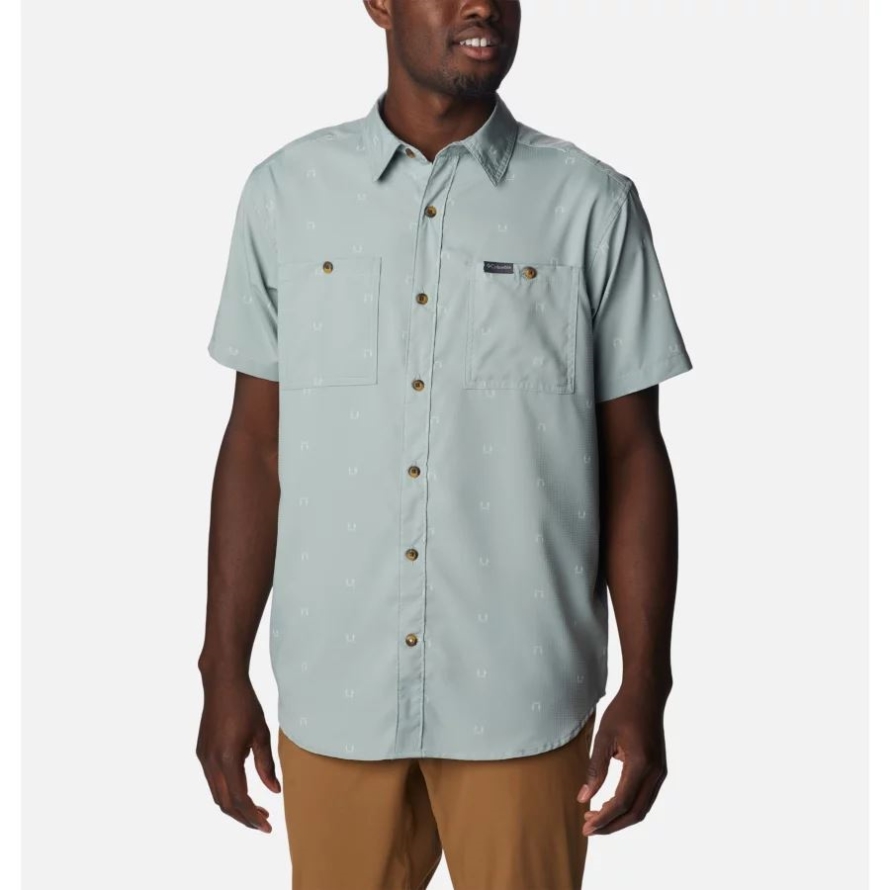 Men's Utilizer Printed Woven Short Sleeve Shirt Niagara Hammocked Columbia