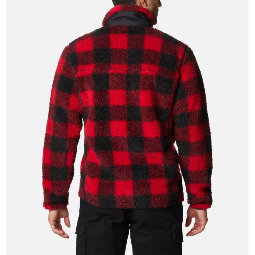 Men's Winter Pass Sherpa Fleece Jacket Mountain Red Check Columbia