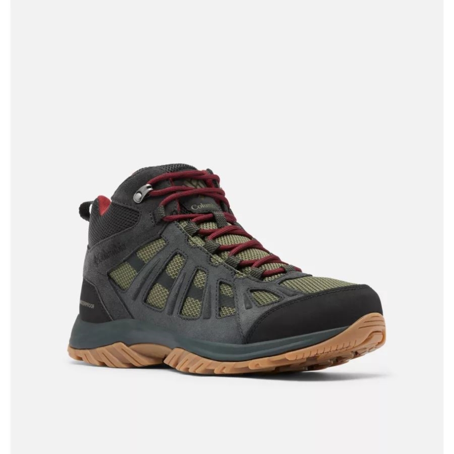 Mens Redmond III Mid Waterproof Shoe Columbia Nori/Red Jasper