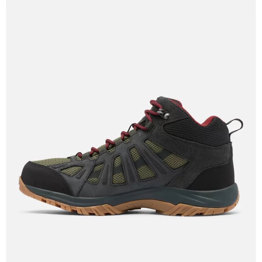 Mens Redmond III Mid Waterproof Shoe Columbia Nori/Red Jasper