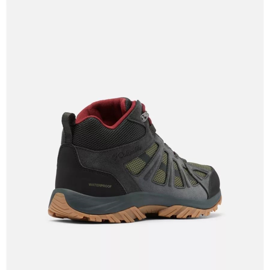 Mens Redmond III Mid Waterproof Shoe Columbia Nori/Red Jasper