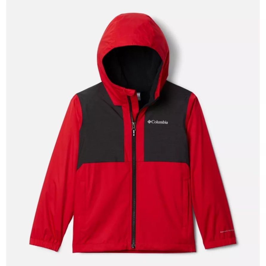 Mountain Red/Black Slub Columbia Boys' Rainy Trails Fleece Lined Jacket