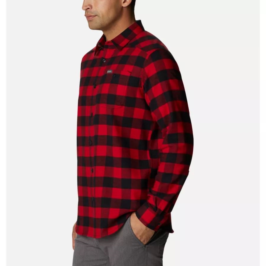 Mountain Red Buffalo Check Men's Cornell Woods Flannel Long Sleeve Shirt Columbia
