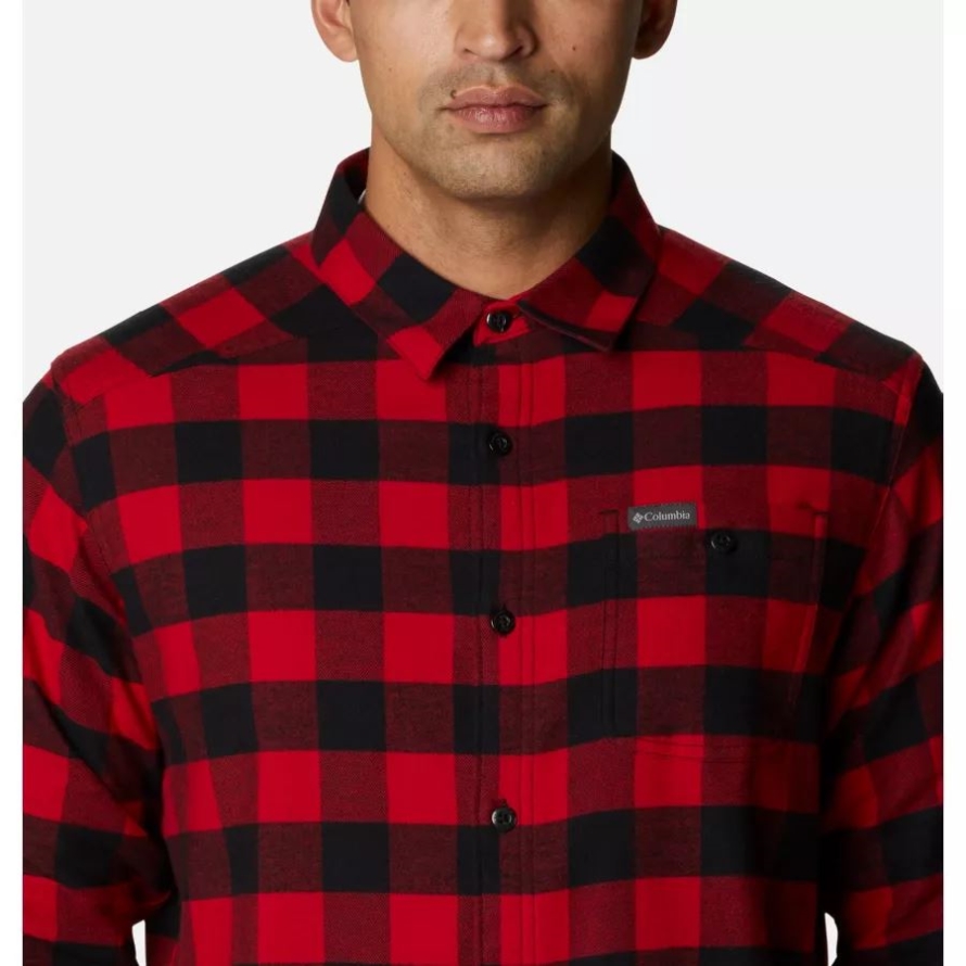 Mountain Red Buffalo Check Men's Cornell Woods Flannel Long Sleeve Shirt Columbia