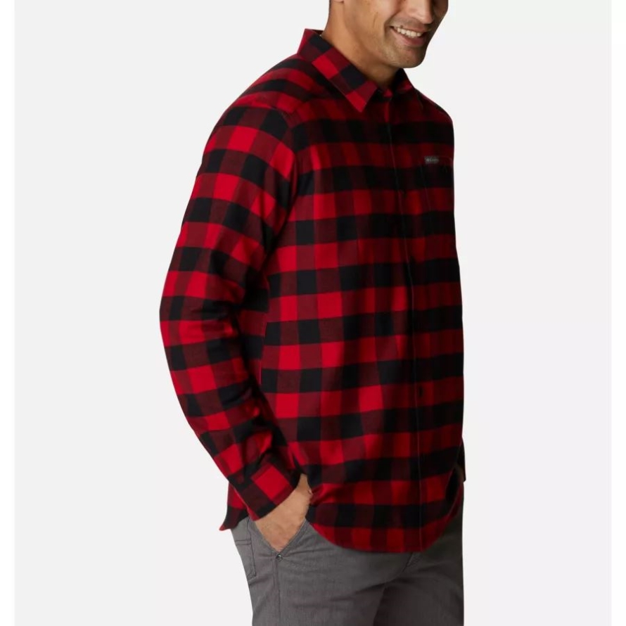 Mountain Red Buffalo Check Men's Cornell Woods Flannel Long Sleeve Shirt Columbia