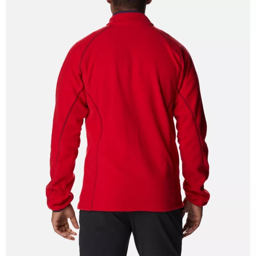 Mountain Red/Collegiate Navy Men's Outdoor Tracks Full Zip Fleece Jacket Columbia