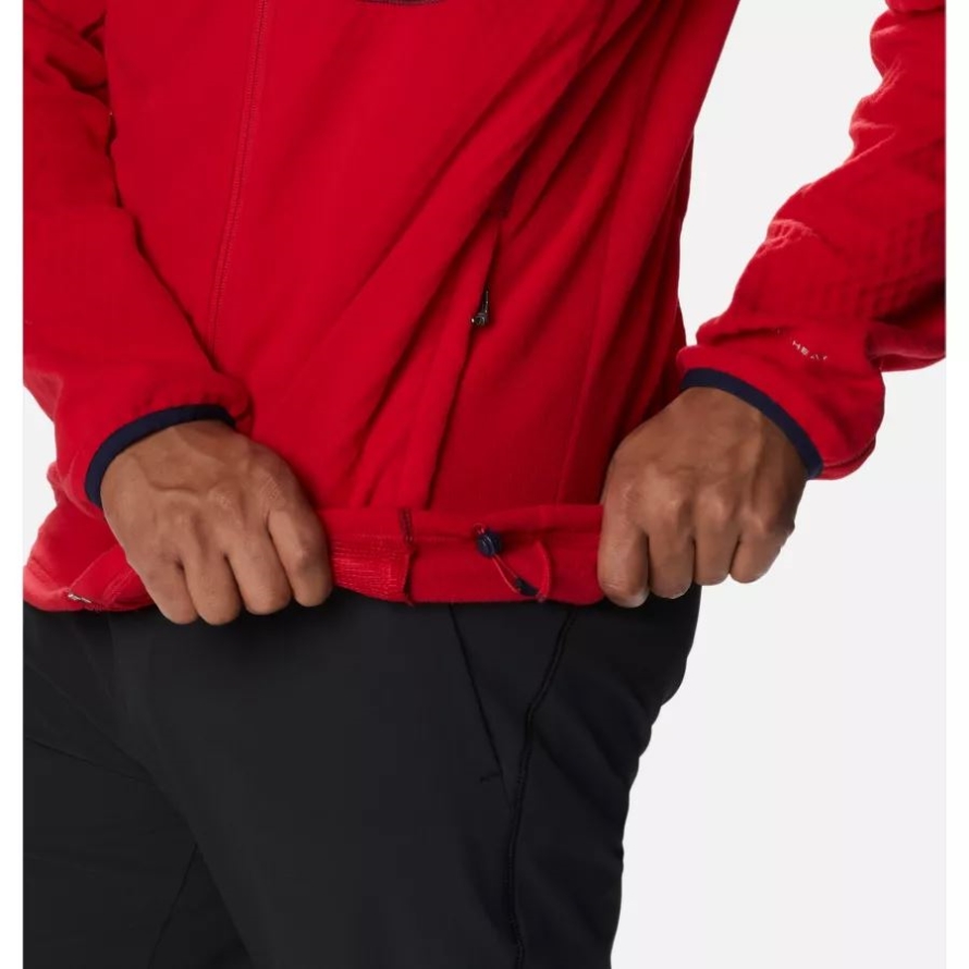 Mountain Red/Collegiate Navy Men's Outdoor Tracks Full Zip Fleece Jacket Columbia