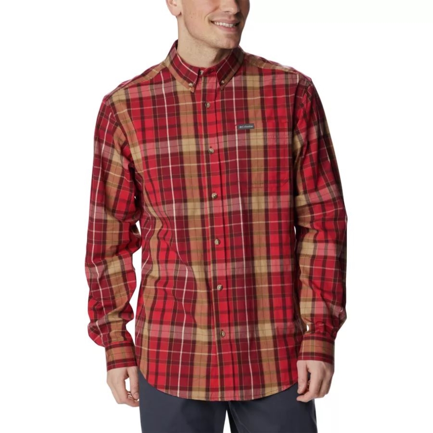 Mountain Red Multi Plaid Men's Rapid Rivers II Long Sleeve Shirt Tall Columbia