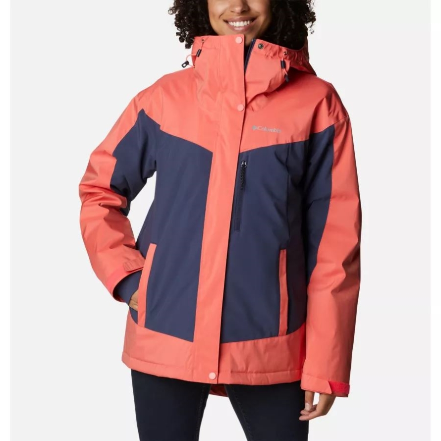 Neon Sunrise Sheen/Nocturnal Columbia Women's Point Park Waterproof Insulated Walking Jacket