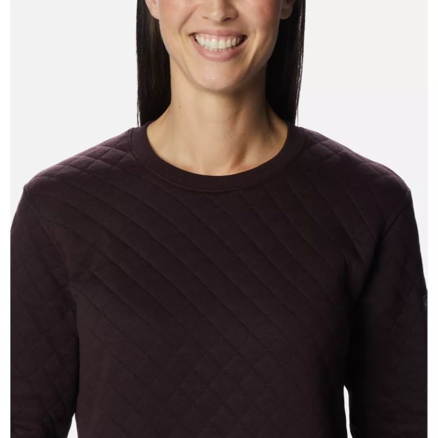 New Cinder Columbia Women's Columbia Lodge Quilted Crew Sweatshirt