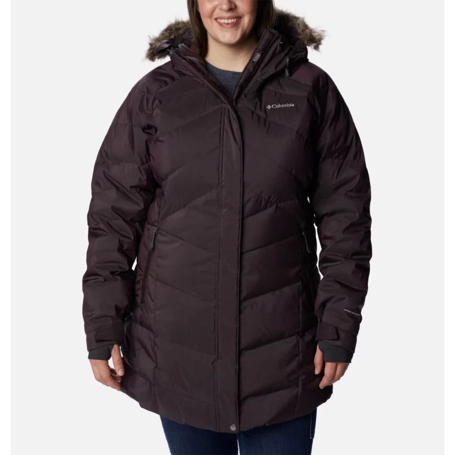 New Cinder Sheen Women's Lay D Down II Mid Jacket Plus Size Columbia