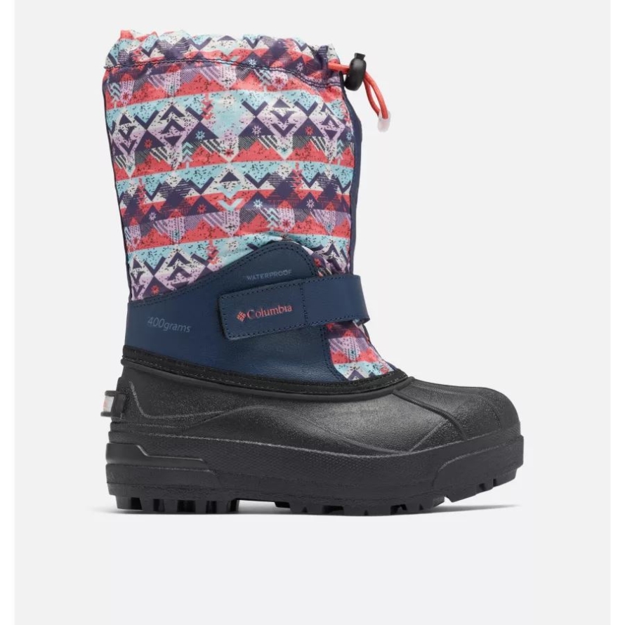 Nocturnal/Blush Pink Big Kids' Powderbug Forty Print Boot Columbia