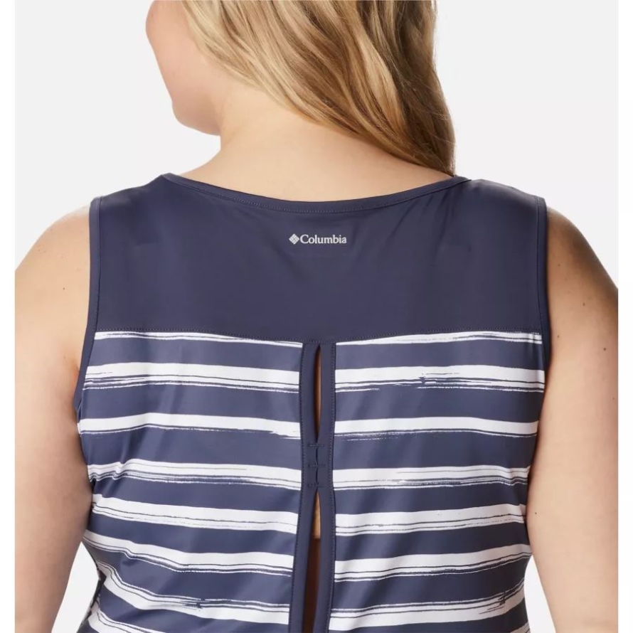 Nocturnal Brush Stripe Columbia Women's Chill River Tank Plus Size
